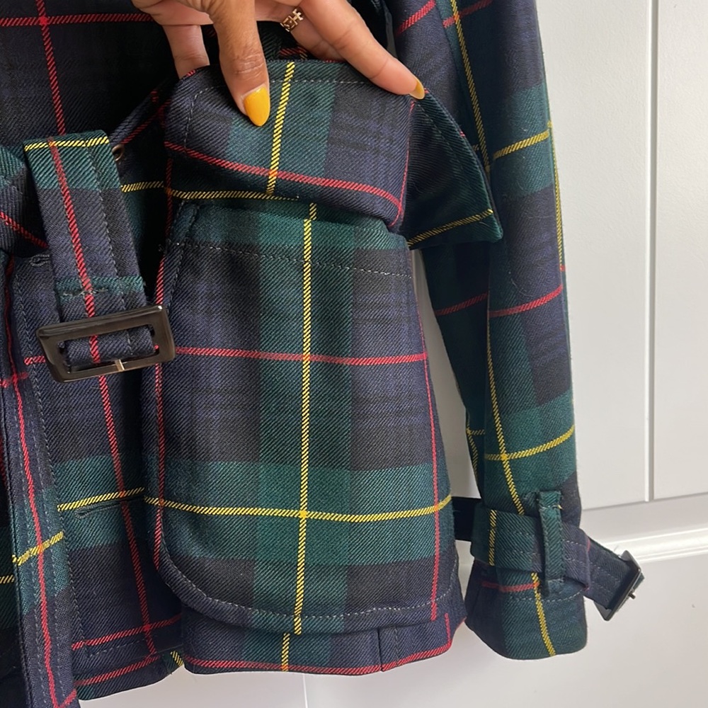 Dsquared2 Wool Tartan Short Trench Coat - Picture 12 of 16